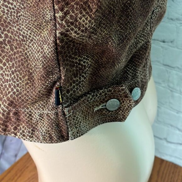 Vintage TODD OLDHAM JEANS Denim Snake Skin Print Jacket Women's S - Picture 4 of 7